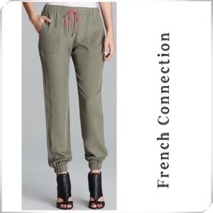 FRENCH Connection Santa fe Drape Joggers Olive Green Size 4